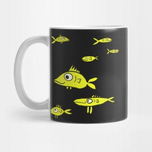 School of fish with yellow fish Mug